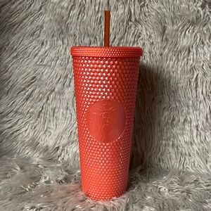Starbucks Fall 2022 Orange Bling Studded Cold Cup Venti 24oz
